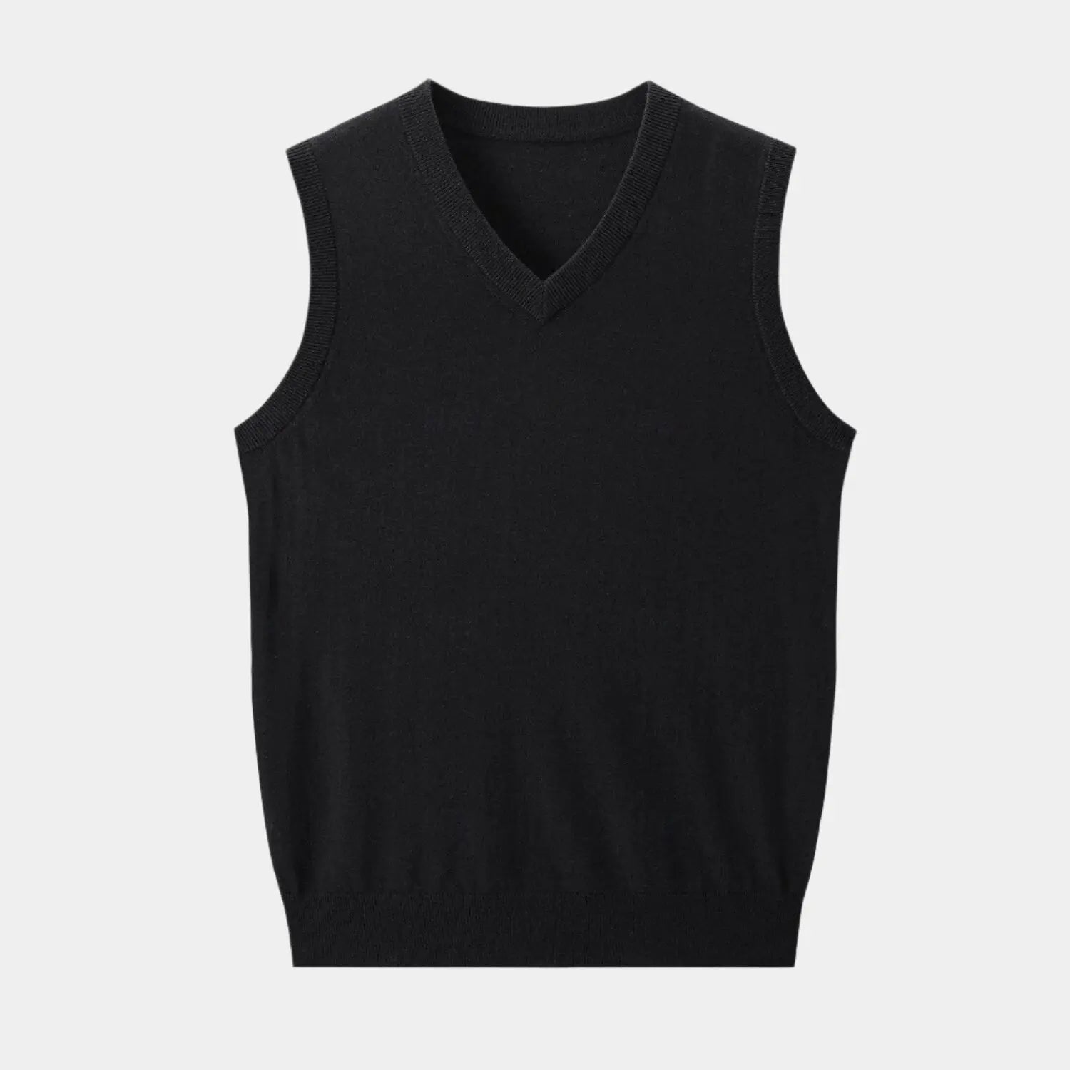 100% Cashmere V Neck Knit Vest - Cross & Crown - Cross & Crown