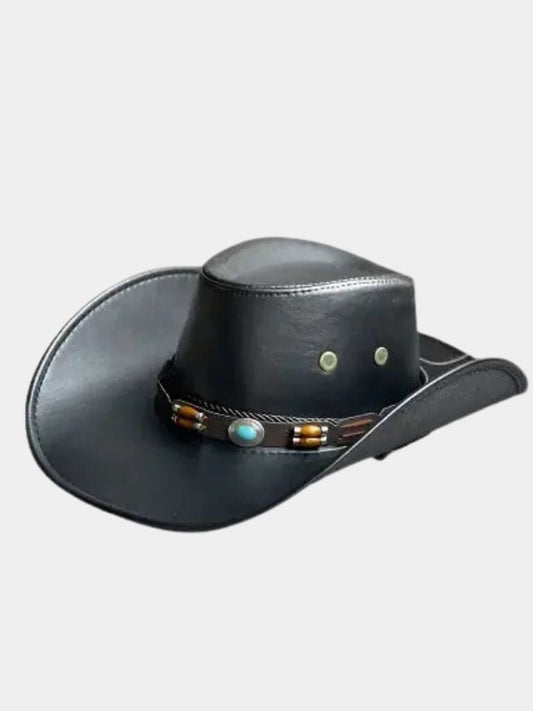 Western Cowboy Leather Hat - Cross & Crown - Cross & Crown