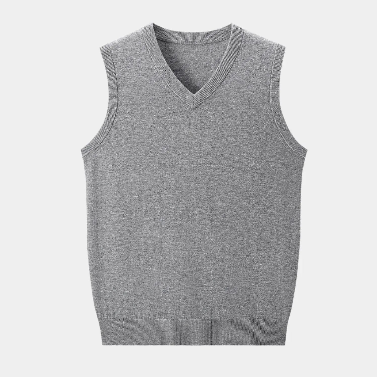 100% Cashmere V Neck Knit Vest - Cross & Crown - Cross & Crown