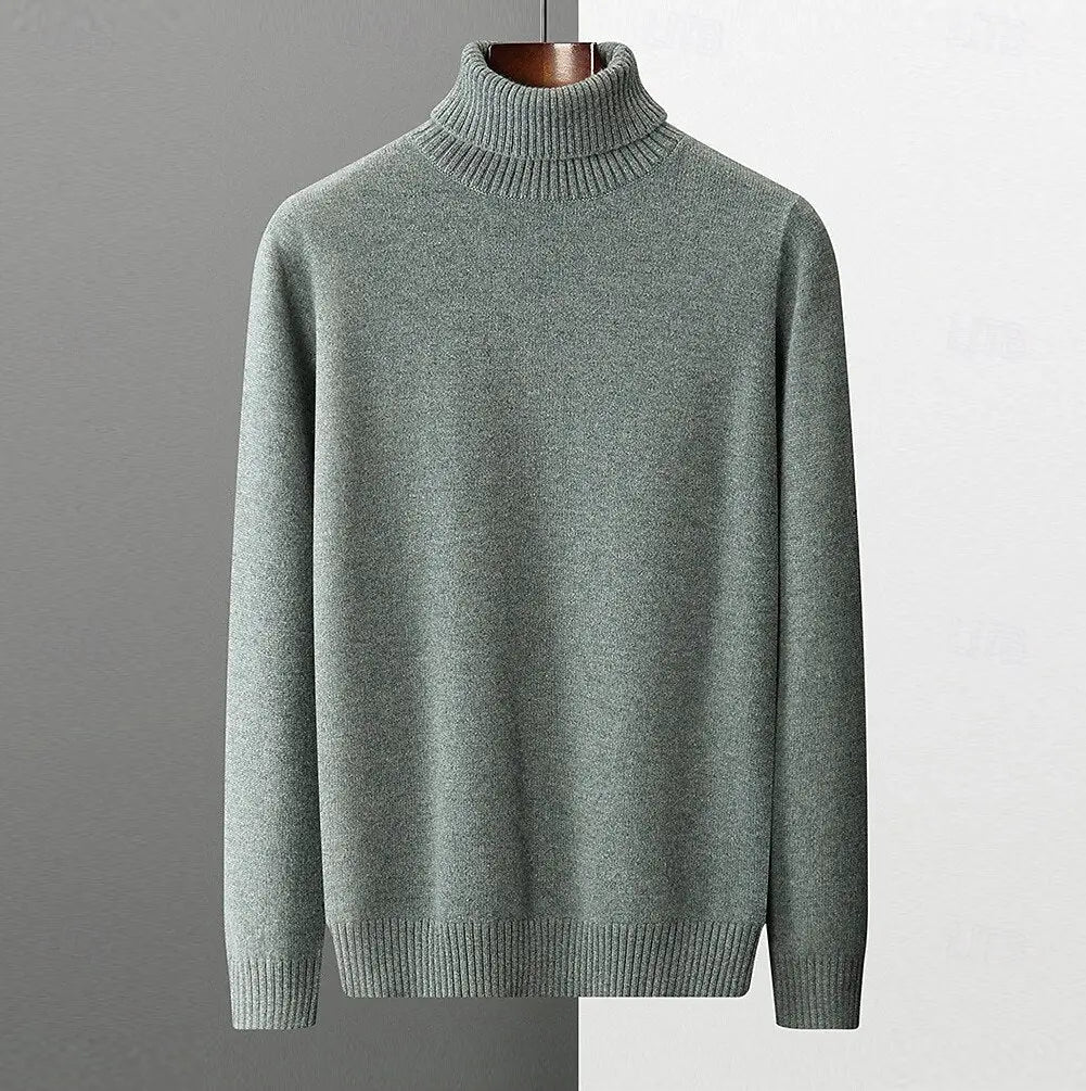 100% Merino Wool Turtleneck Sweater Cross & Crown