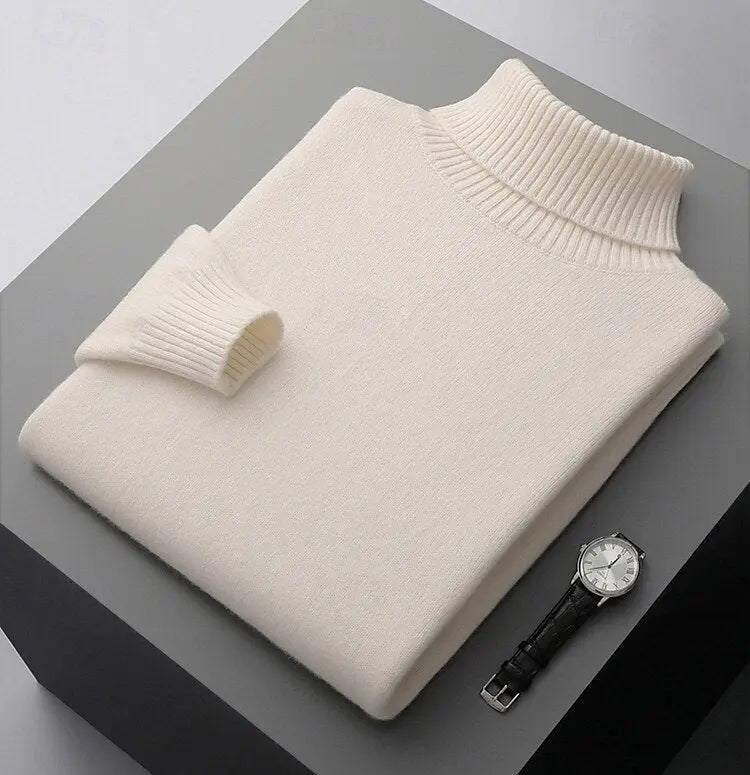 100% Merino Wool Turtleneck Sweater Cross & Crown