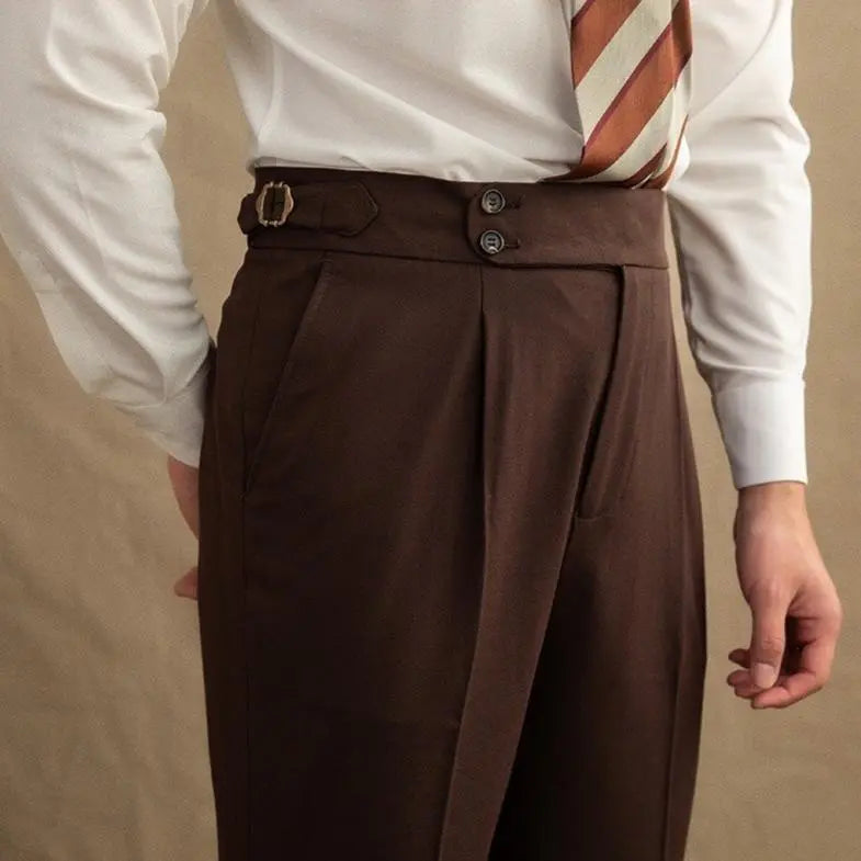 Dark Brown Garbadine Suit (Jacket + Trousers) - Cross & Crown Cross & Crown