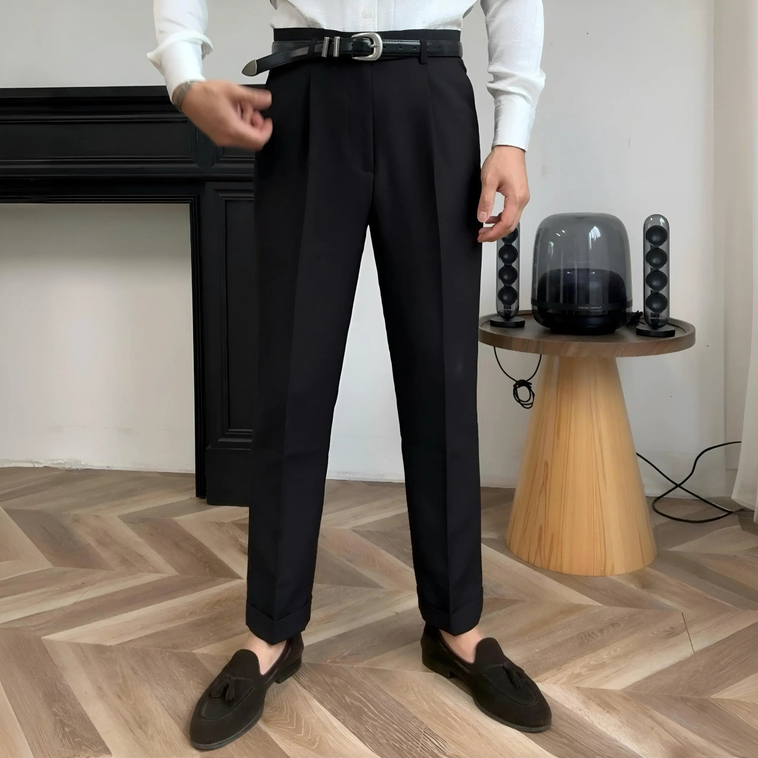 Hollywood Classic Trousers (Belt Included) - Cross & Crown Cross & Crown